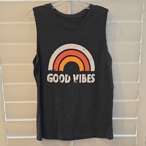 Good Vibes Graphic Tank Top - Black